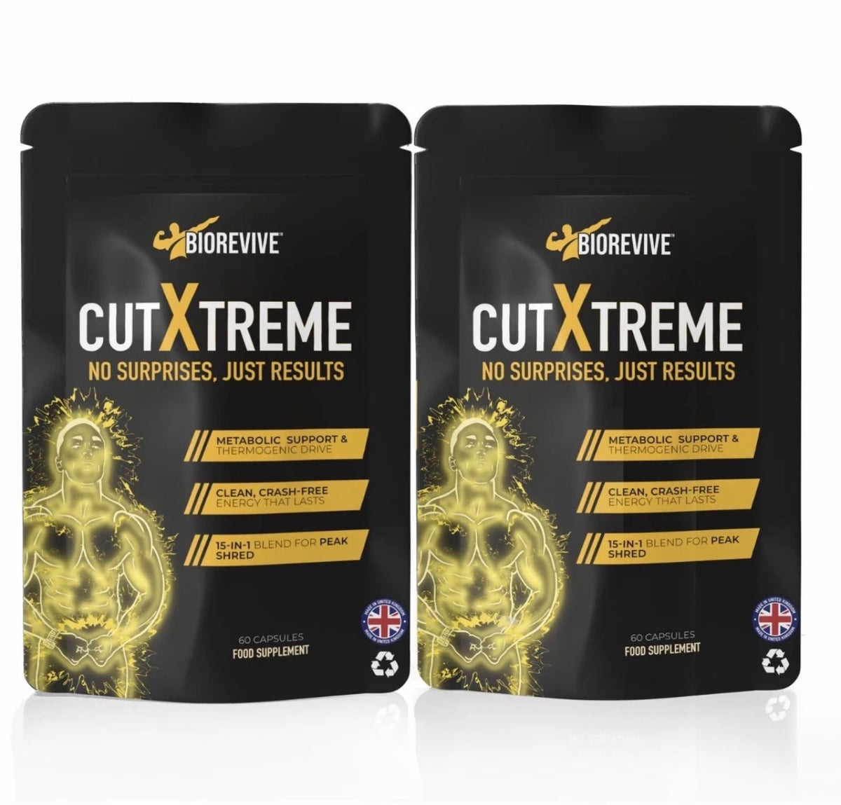 BioRevive Cut Xtreme Fitness Supplement – Energy, Focus & Wellness Support | L-Carnitine, Green Tea, B Vitamins & Caffeine